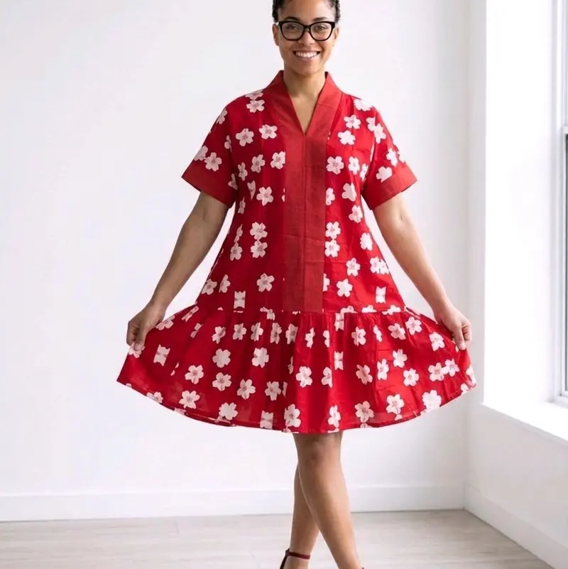 white christmas dresses Ankara Mix n Match Unbalanced Dress