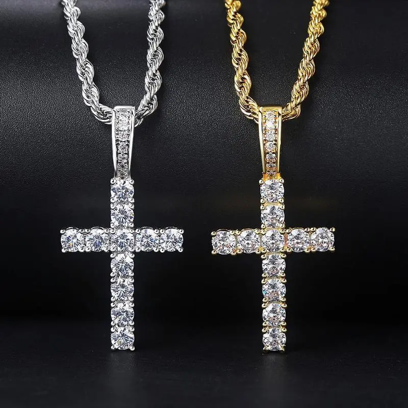 5.5 Karat Moissanite Cross Pendant Necklace, 11 PCs 5mm D Color Moissanite, 3mm * 23.62 Inch Twisted Chain, 925 Sterling Silver Necklace for Women Girlfriend Birthday Anniversary Jewelry Gift 5.5 Karat Moissanite Cross Pendant Necklace, 11 PCs 5mm D Color Moissanite, 3mm * 23.62 Inch Twisted Chain, 925 Sterling Silver Necklace for Women Girlfriend Birthday Anniversary Jewelry Gift