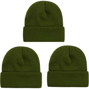 3 Packs Unisex Beanie Hats for Men Women Winter Knit Beanies