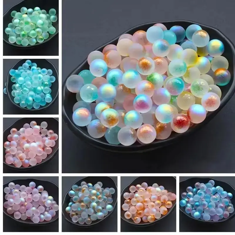 50pcs Glass Crystal Balls, Iridescent Glass Crystal Balls, Vibrant Blue, Green, Pink & Multicolor Round Shimmering Decorative Balls, Decorative Spheres for Parties, Weddings, Home, Bar, Fish Tank, Patio & Pool Decor