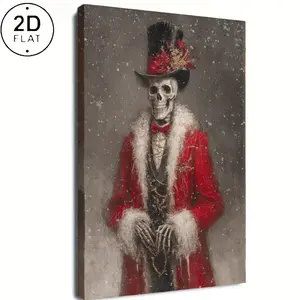 1PC 2D flat Victorian Christmas Costume with packaging style, room decoration, unique holiday gift paintings, waterproof, fade resistant, printed posters, and wall decorations