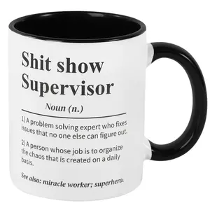 Sh*T Show Supervisor Mug Gift For My Boss Team Manager Gift Director Gift Boss Thank You Gift 15oz Ceramic Coffee Cup Gift For Boss Manager Coworker Office Humor