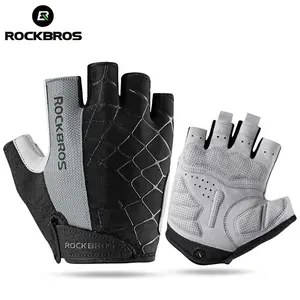 ROCKBROS Cycling Gloves Half Finger Shockproof Breathable Gloves MTB Mountain Bicycle Sports Gloves Men Women Cycling Equipment