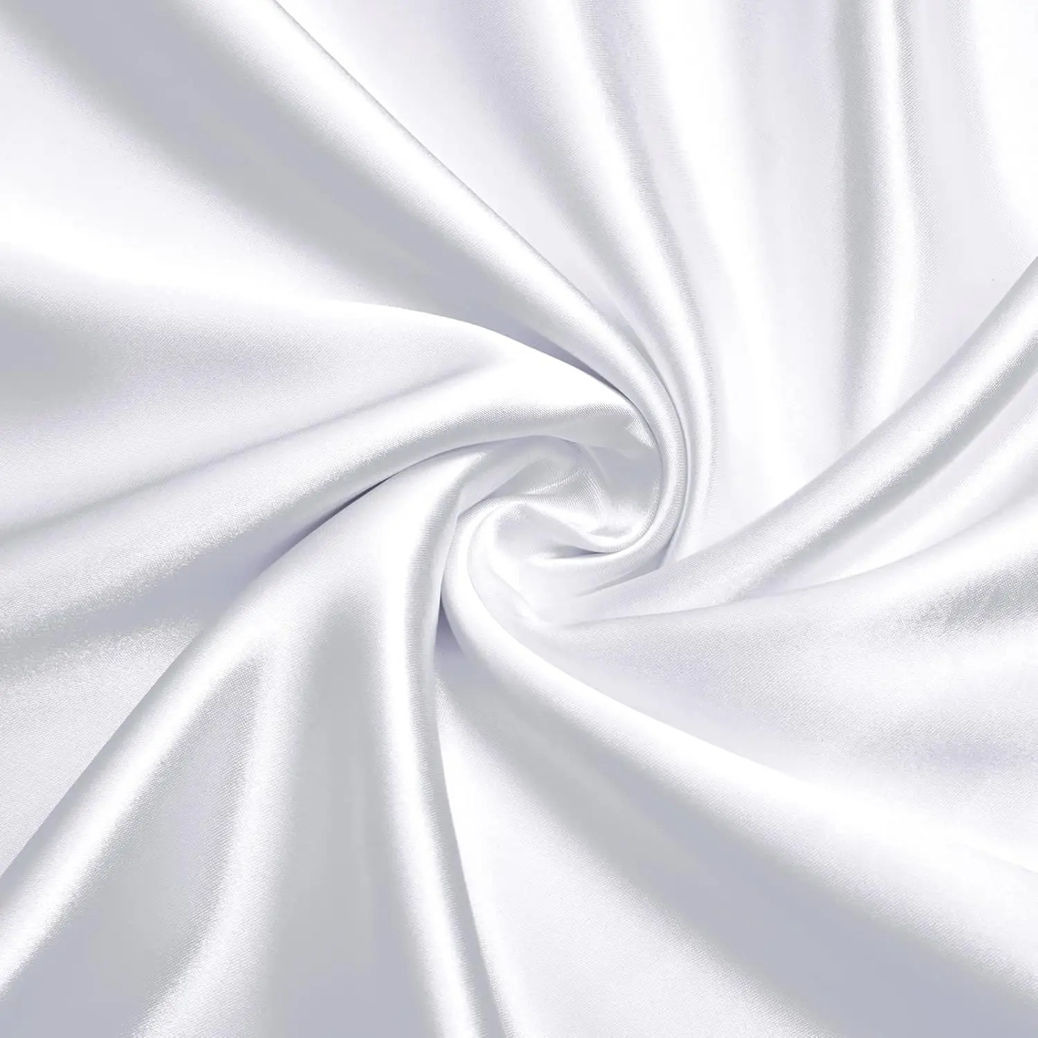 Satin Fabric by The Yard, 60 Inch Wide White Satin Fabric Shiny & Soft Cloth Fabric, Silky Satin Fabric for Bridal Dress, Wedding Decorations, Crafts, Sewing, Draping (2 Yards)