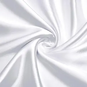 Satin Fabric by The Yard, 60 Inch Wide White Satin Fabric Shiny & Soft Cloth Fabric, Silky Satin Fabric for Bridal Dress, Wedding Decorations, Crafts, Sewing, Draping (2 Yards)