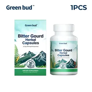 Green Bud 1 Bitter Gourd Herbal Capsules Contain Extracts of Bitter Gourd, Cinnamon, Ginseng, and Mulberry Leaves, etc. Healthcare Natural