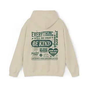 Everything Will Be Okay Hoodie Aesthetic Mental Health Retro Hoodie Self Growth Hoodie Positive Hoodie Therapy Hoodie Mental Illness Hoodie Casual Classic