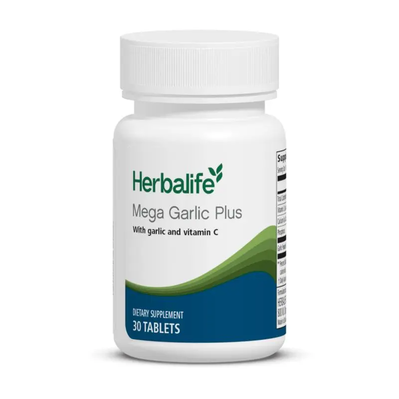 Herbalife Mega Garlic Plus 30 Tablets Garlic Vitamin C Dietary Supplement Antioxidant Support Heart Support Daily Nutrition Adult Tablet Formula Herbal Supplement Wellness Routine Garlic Extract Vitamin C Tablets Daily Wellness