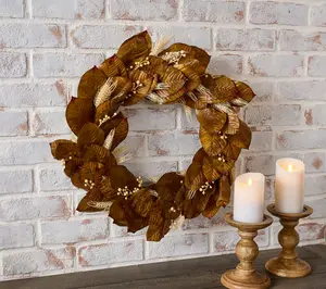 Martha Stewart 24" Indoor/Outdoor Harvest Magnolia Wreath