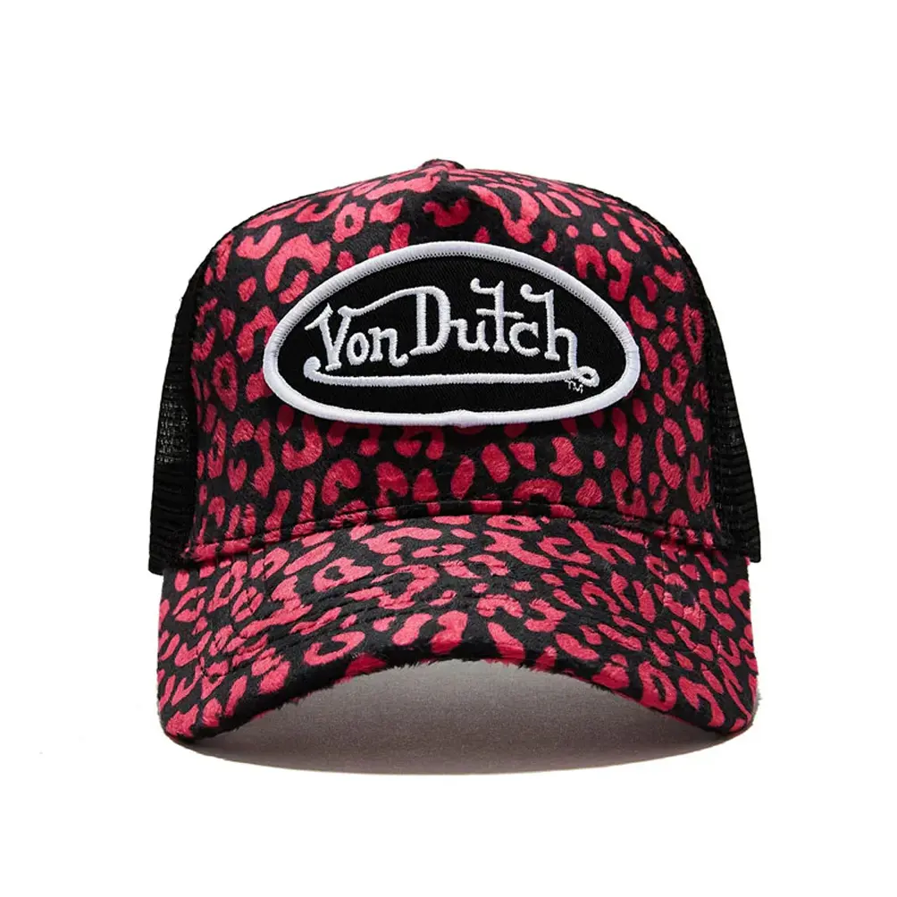 Hot Pink Cheetah Velvet Trucker Hat