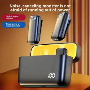 Chargeable Intelligent Noise-Reduction Wireless Lapel Microphone with Charging Case, High-Definition Recording Capability, Portable Design
