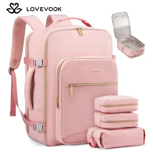 [For LOVEVOOK LIVE] LOVEVOOK Travel Backpack Set, Personal Item Carry on Backpack with 3 Packing Cubes