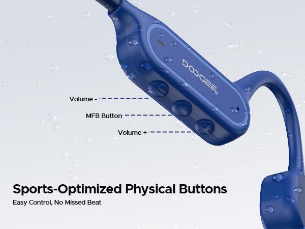 BoneBeat Swim Lite IP68 waterproof bone conduction headphones, Bluetooth + MP3 dual modes, open-ear design, up to 10 hours of playtime, Ideal for long swims, fitness, and outdoor adventures