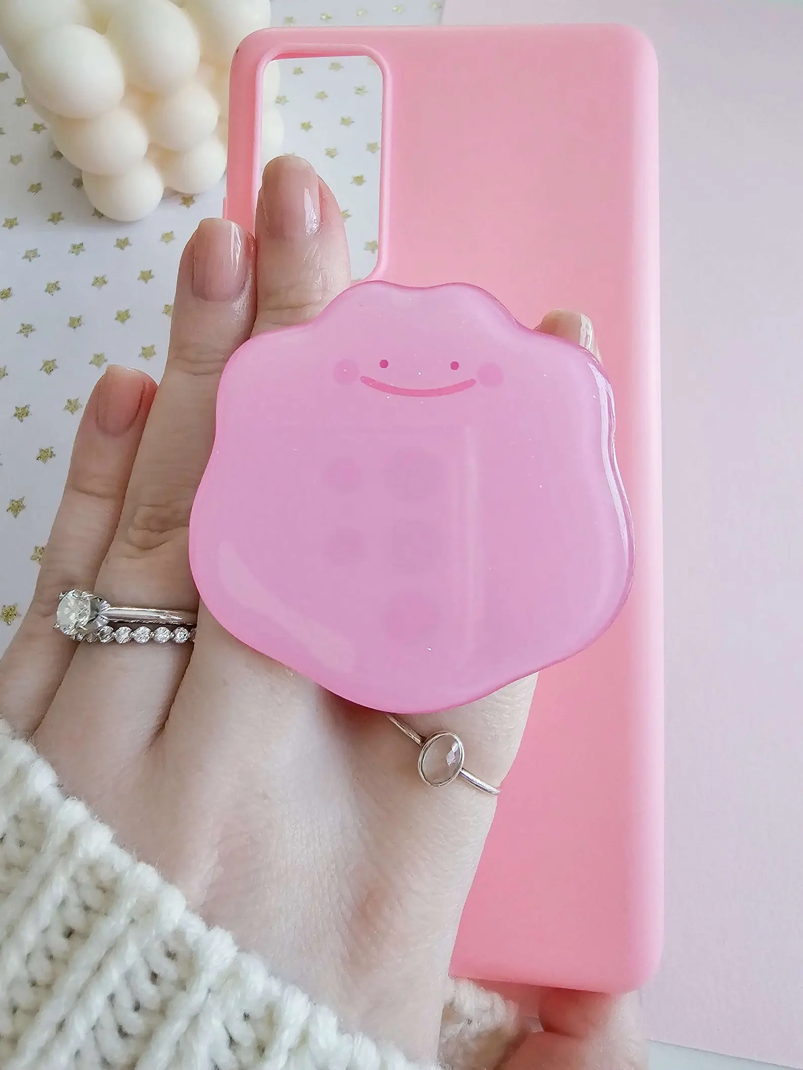 Ditto Acrylic Topper - Phone Accessory, Gamer gift, Kawaii, Pastel, Phone charm, Tablet accessory, Phone stand