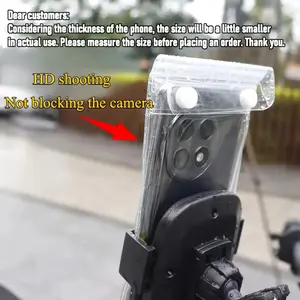 1PC Waterproof Phone Pouch with Charging Port Motorcycle Bike Touchscreen Friendly Universal Fit for iPhone Android