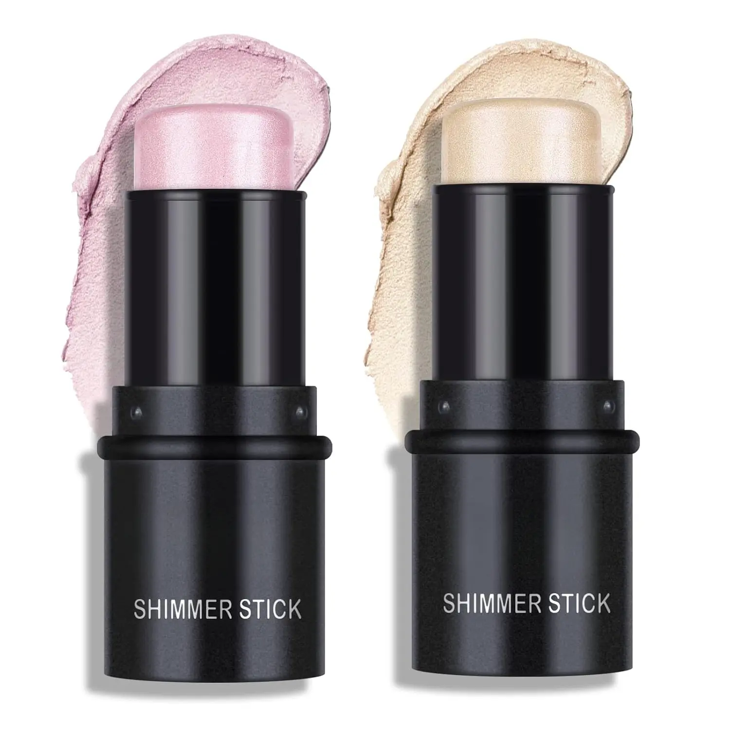 Ownest 2-Color Makeup Highlighter Stick - Creamy Self-Sharpening Crayon with Shimmer Cream Powder, Long-Lasting Glow Finish, Face Highlight