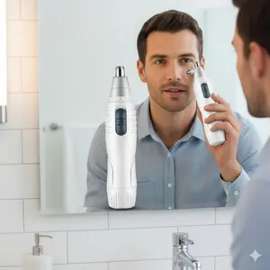 Electric Eyebrow Trimmer Painless Facial Hair Removal Device Men Women Waterproof USB Fast Charge Type C Portable Travel Lock Ceramic Blade Hypoallergenic Material Body Grooming Low Noise Precision Trimming Non-Irritation Design