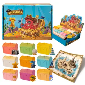 Bath Bombs for Kids with Surprise Toys Inside, 9 Pack Treasure Chest Bath Bombs Gift Set, Bubble Bath Bomb Kit with Toys, Kids Bubble Bath Fizzy for Girls Boys with Bath Inside