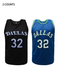 Boyfriend Style Men's Dallas #32 Basketball Jersey,Men's Vintage Embroidery Breathable Round Neck Sleeveless Uniform Basketball Shirt For Training Competition
