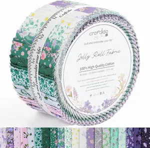 Newbrothread&Craftido 100% Cotton Jelly Roll Fabric 40 Strips 2.5" x 44" Precut for Quilting Sewing Crafting Home Decor Happy Mermaid Mothers Day Gift