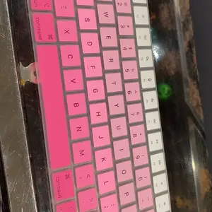 Laptop Keyboard Silicone Cover Skin, Dust-proof Keyboard Covers, Premium Ultra-thin Keyboard Skin for MacBook Air 13" 15.3"(A2681 A2941)/2021 Pro/Max Pro 14" 16" (A2442 A2485) M1, Pink Pastel Color