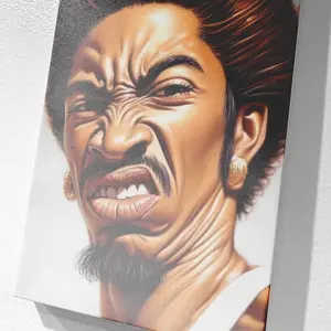 Stank Face #63. Black Bathroom Art Print. - NO FRAME
