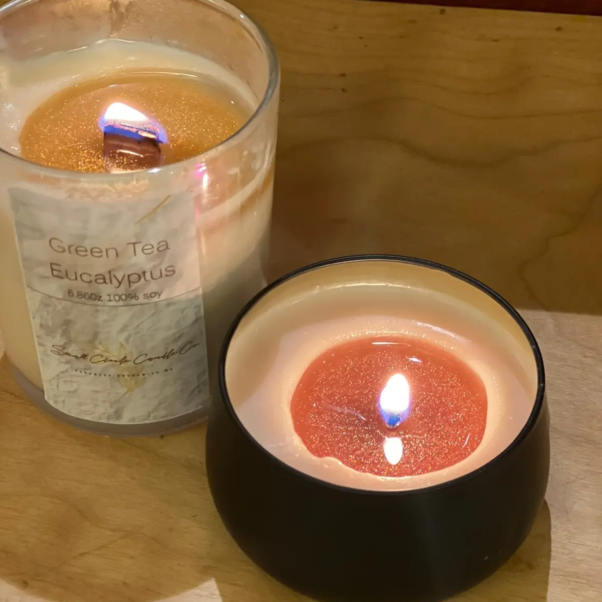 Golden hour sparkle candles
