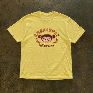 Emergency Intercom Baby Tee – Y2K Cartoon Characters Graphic Top