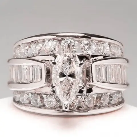 1-Piece Women's Cubic Zirconia Ring, Fashion Jewelry for Wedding, Engagement & Anniversary Party, Ideal Gift for Her, CZ Engagement Rings