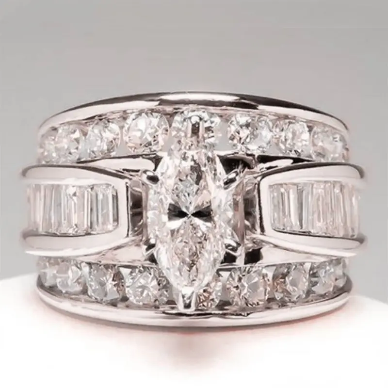 1-Piece Women's Cubic Zirconia Ring, Fashion Jewelry for Wedding, Engagement & Anniversary Party, Ideal Gift for Her, CZ Engagement Rings