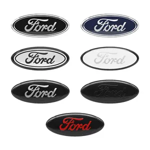 1PCS ABS Black Hood Front Grille Trunk Car Logo Decoration Sticker Car Decals For Ford Escape Edge Mondeo Taurus Fusion Mustang Focus