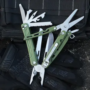 WESVE MT-13 21-in-1 Multitool, D2 Steel Folding Knife with Scissors, Saw, Screwdrivers, Serrated Blade, Bottle & Can Opener, Awl – EDC Home, Outdoor, Camping & Car Survival Tool