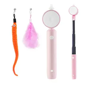 Two Feather Attachments Cat Toys for Indoor&Outdoor Cats Retractable cat wand With Portable Cat Teaser for Training &Narrow Space Telescopic Pole Design for Easy Storage Cat Fishing Pole toy Enrichment Toys for Cats Gifts