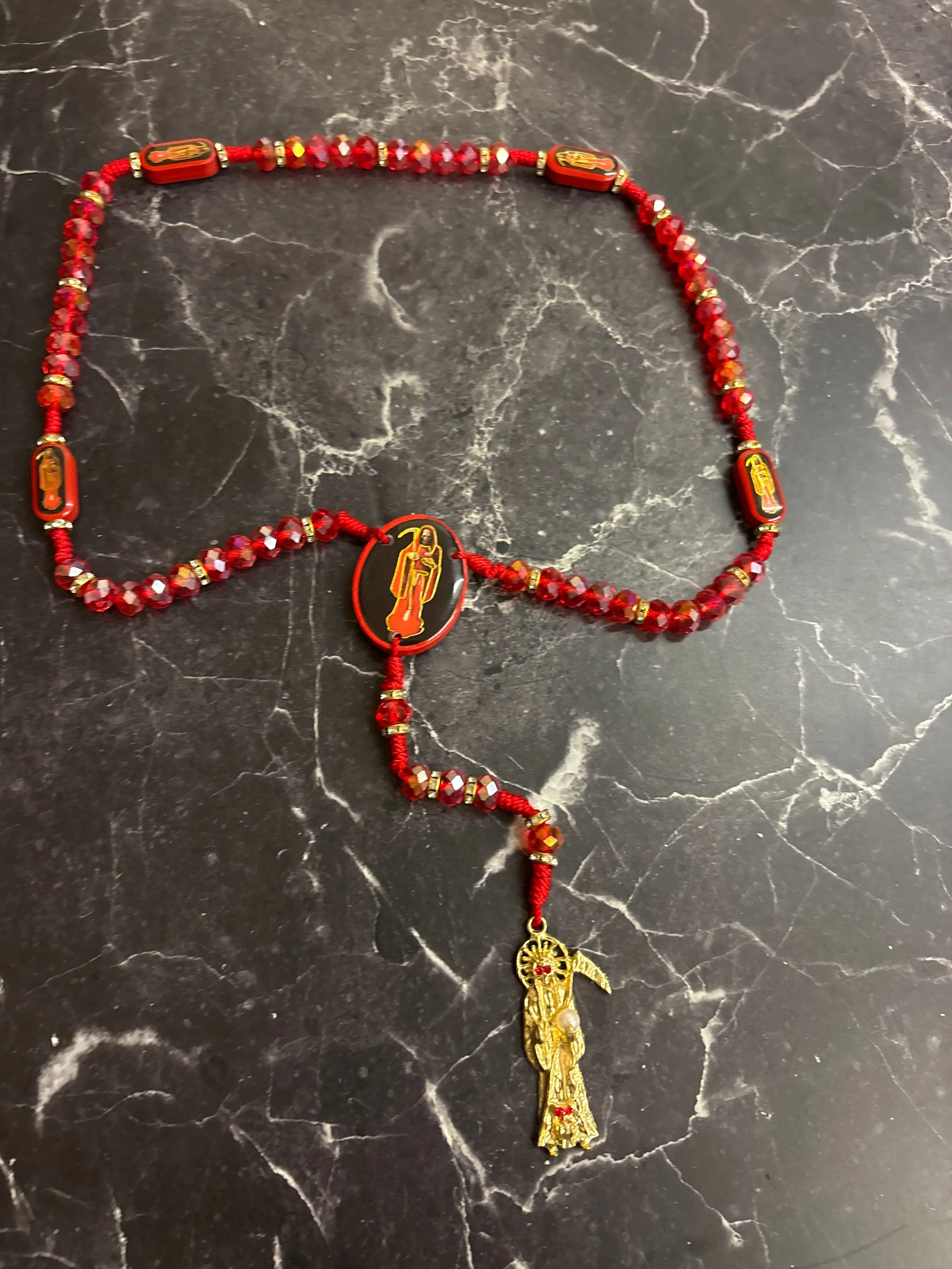 Santa Muerte Rosary Collection – Multi-Color Beaded Variants