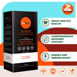 InVite Core Multivitamin with COQ10 Antioxidants & Phytonutrients for Enhanced Absorption and Healthy Aging 30 Packets Non-GMO Liquid Suspension Technology
