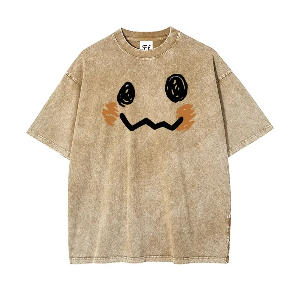 Men's Dinosaur Vibe Casual Short-Sleeve T-Shirt - Oversized Vintage Streetwear Top, Soft Washed Cotton Fabric with Slight Stretch, Shortsleeve