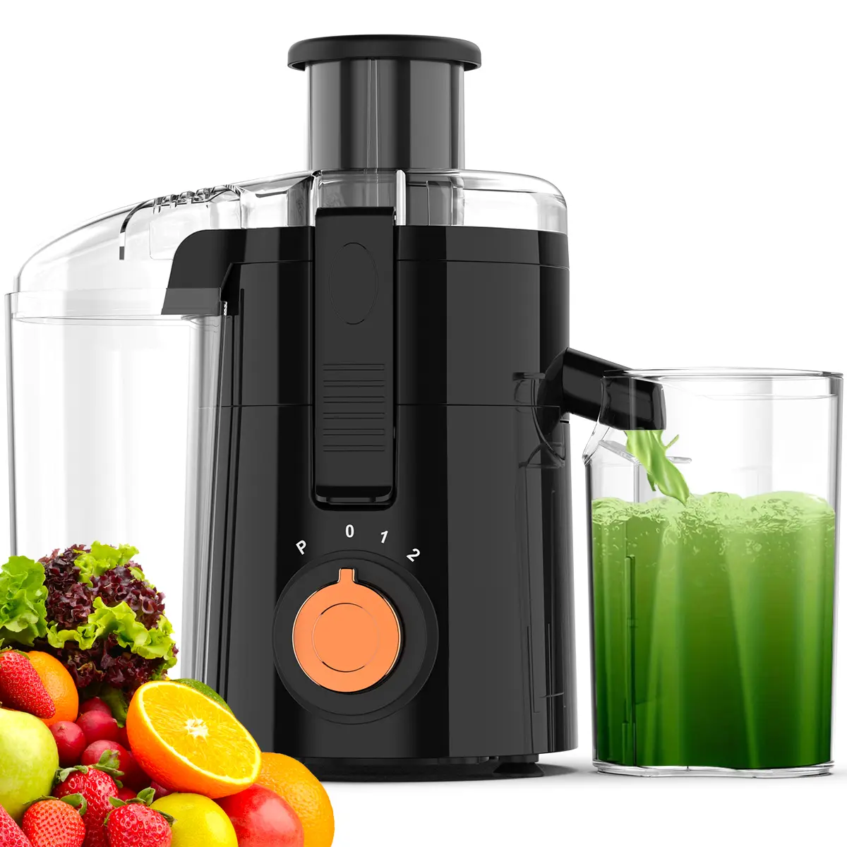 Juice Maker Powerful Centrifugal Juicer Machine with Wide Mouth Feed Chute for Easy Juicing of Fruits & Vegetables Stainless Steel BPA Free Easy to Clean Dishwasher Safe Space-saving Design
