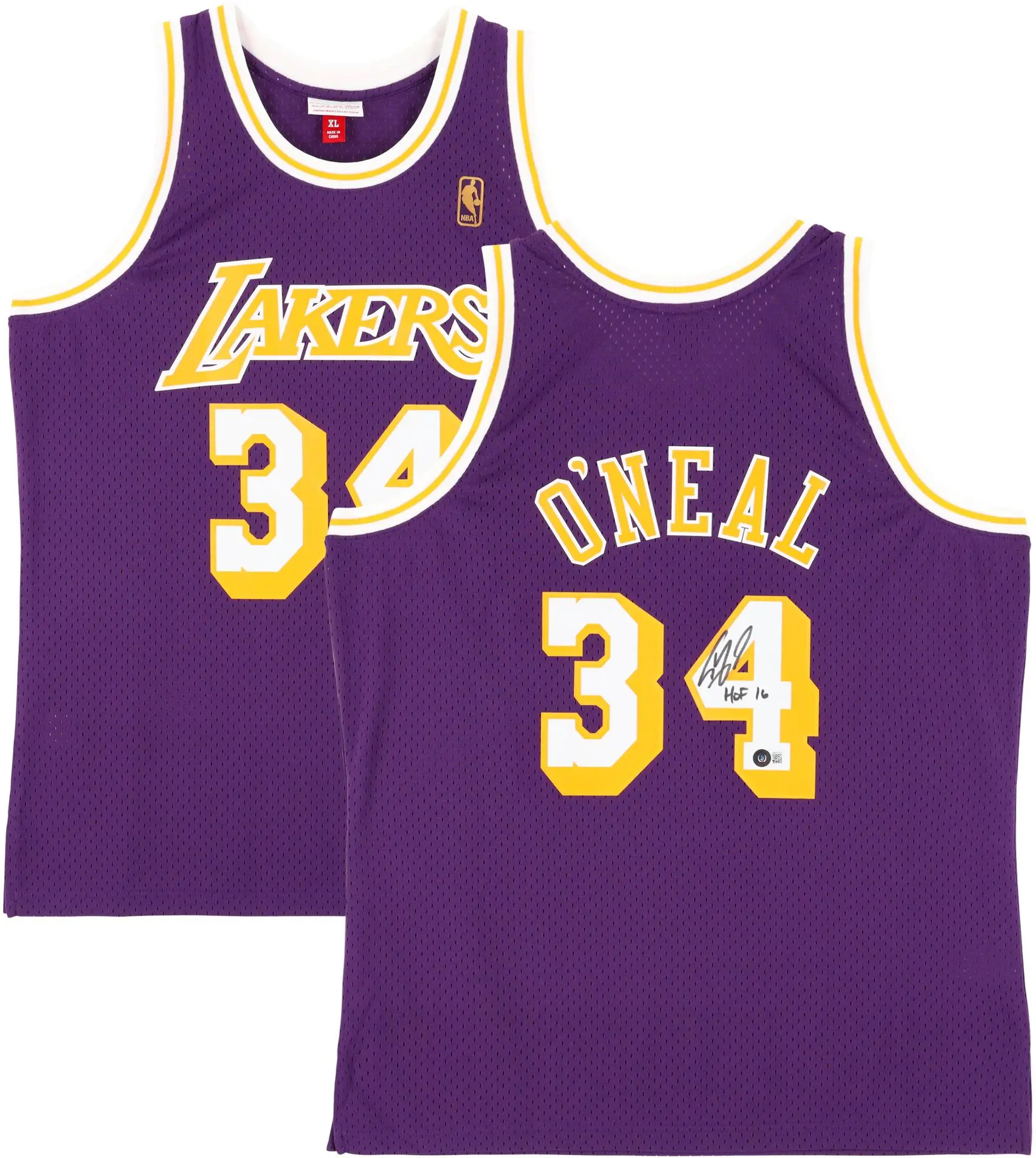Shaquille O'Neal Los Angeles Lakers Autographed Purple Mitchell & Ness 1996-97 Swingman Jersey with "HOF 16" Inscription - Fanatics Authentic Certified