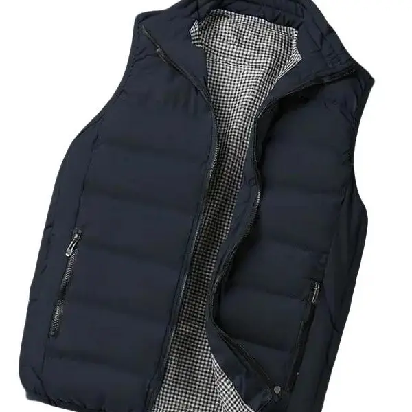 Men's Solid Basic Polyester Woven Zip Sleeveless Mock Neck Waistcoat - Casual Autumn Winter Warm Cold Protection Outerwear/Inner Layer, Dry Clean, Free Arm Movement Menswear Top