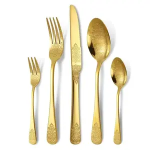 Stainless Steel Cutlery Set, Floral Design, Durable & Elegant, Ideal for Home Kitchen, Perfect for Parties, Dishwasher Safe, Gift Idea