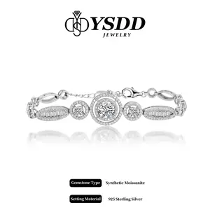 【#157】Always Brilliant 1.6Carat Synthetic Moissanite Bracelet in 925 Sterling Silver SpringStatements