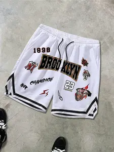 Men's Shorts Summer Letter Print Design Youthful Sun Street Hip-Hop Comfort Casual American Gym Shorts
