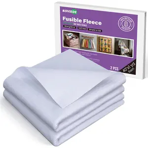 Fusible Fleece Interfacing,2 Pack 40" x 1 Yards Heavyweight One-Sided Loft Iron On Fusible Fleece White for Quilting, Sewing, Crafting and Home