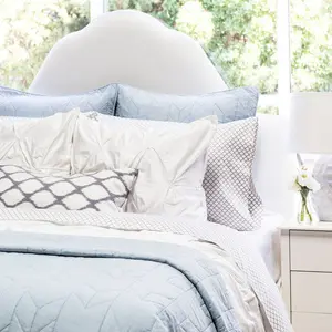 Light Blue Chevron Quilt Sham Pair