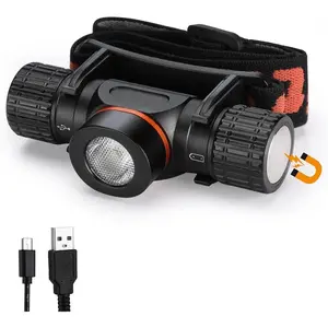 Rechargeable Headlamp, 1000 Lumen LED Rechargeable Headlight with 5 Light Modes, Magnetic Base and Adjustable Headstrap, for Camping, Hiking, Caving, Fishing