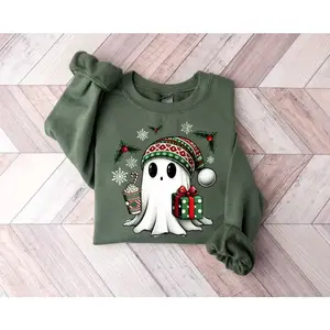 Ghost Christmas sweatshirt, Christmas ghost gift, holiday gift, Christmas gift, Christmas sweatshirtRAIMENTRY