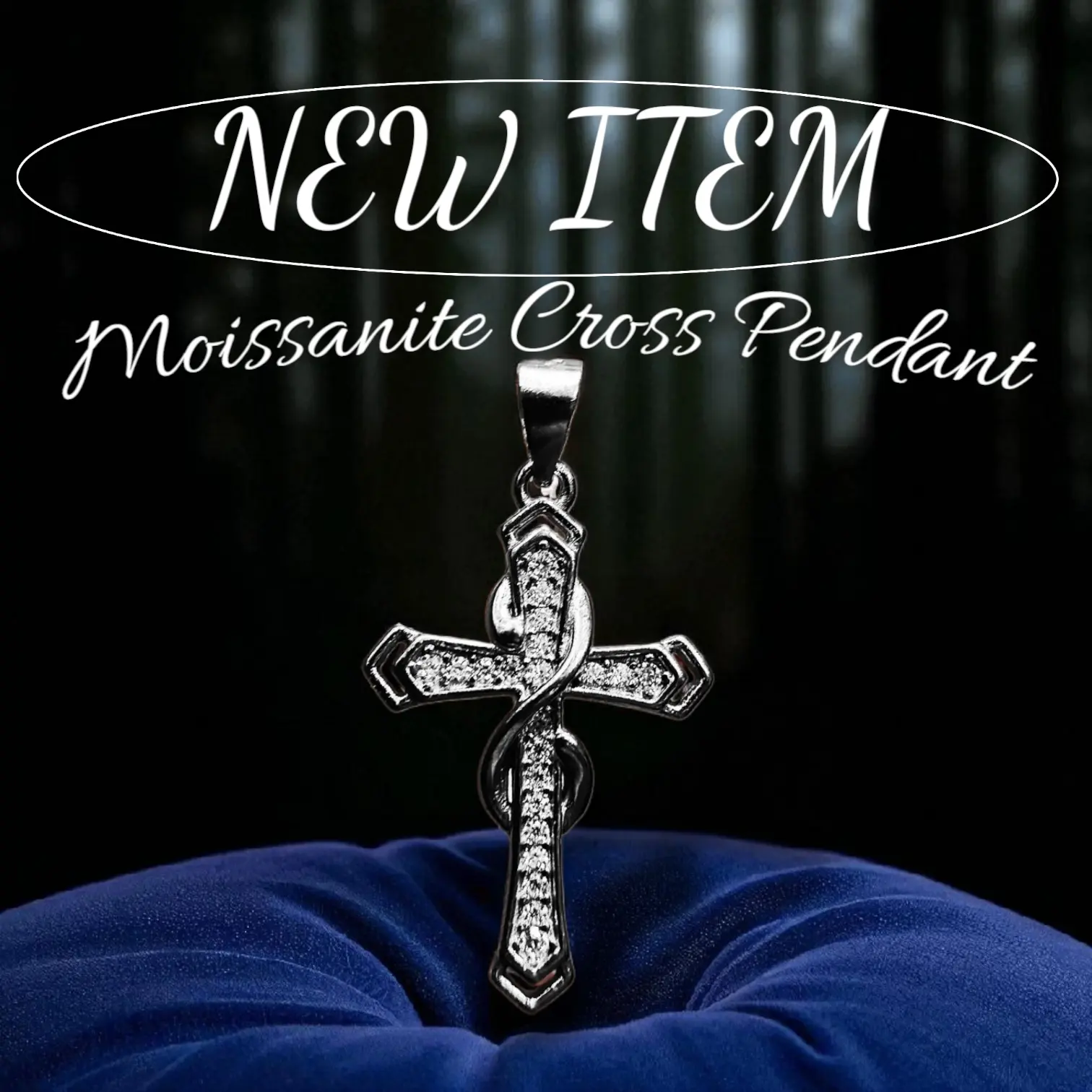 [GRA Certification Included] Moissanite/Sterling Silver Cross Pendent