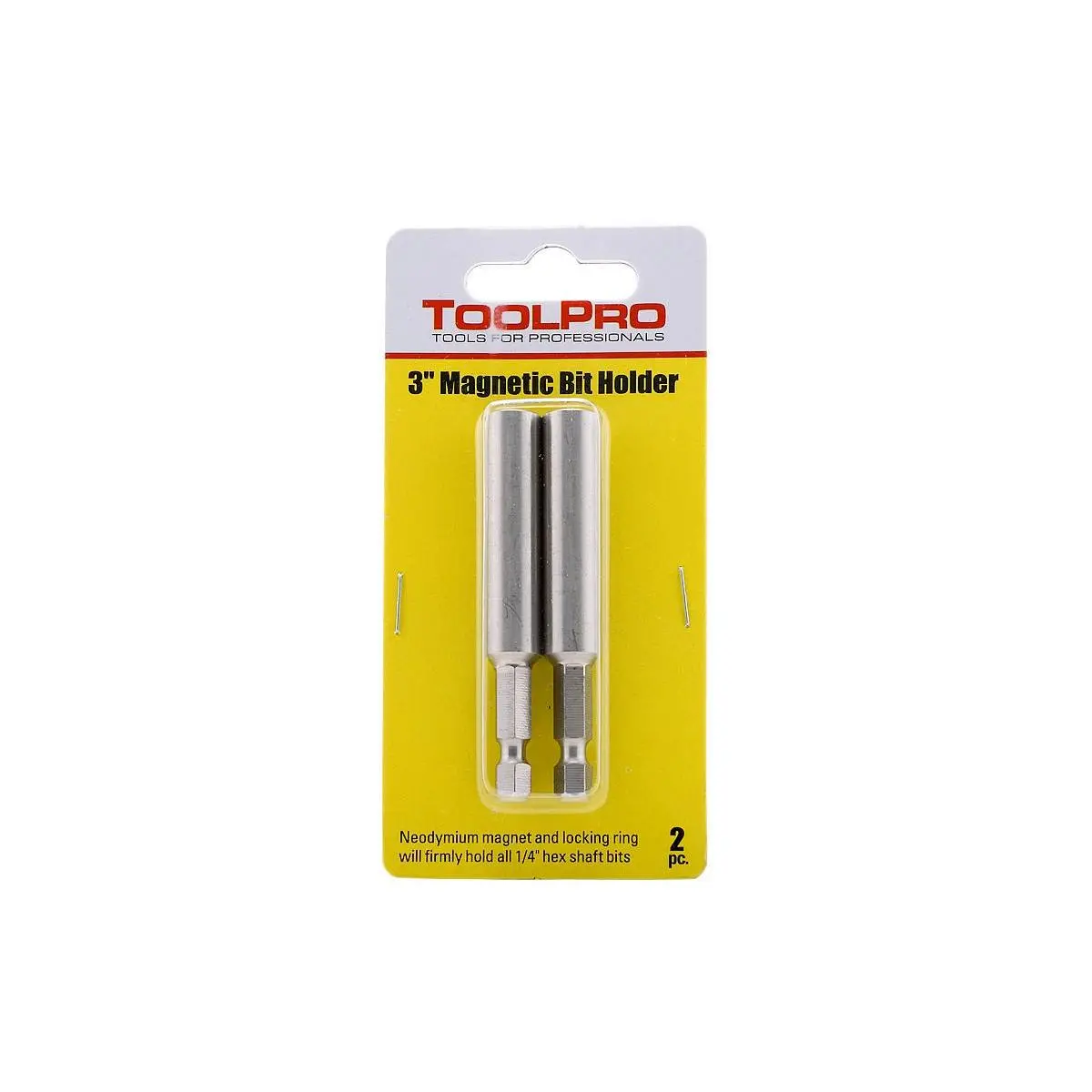 TOOLPRO 3 in. High Magnetic Bit Holder Organizer with Hex Screwdriver Bits Clip - 2-Piece Set Tool Organizer for Hardware Organization, Compatible with All Drills and Drivers
