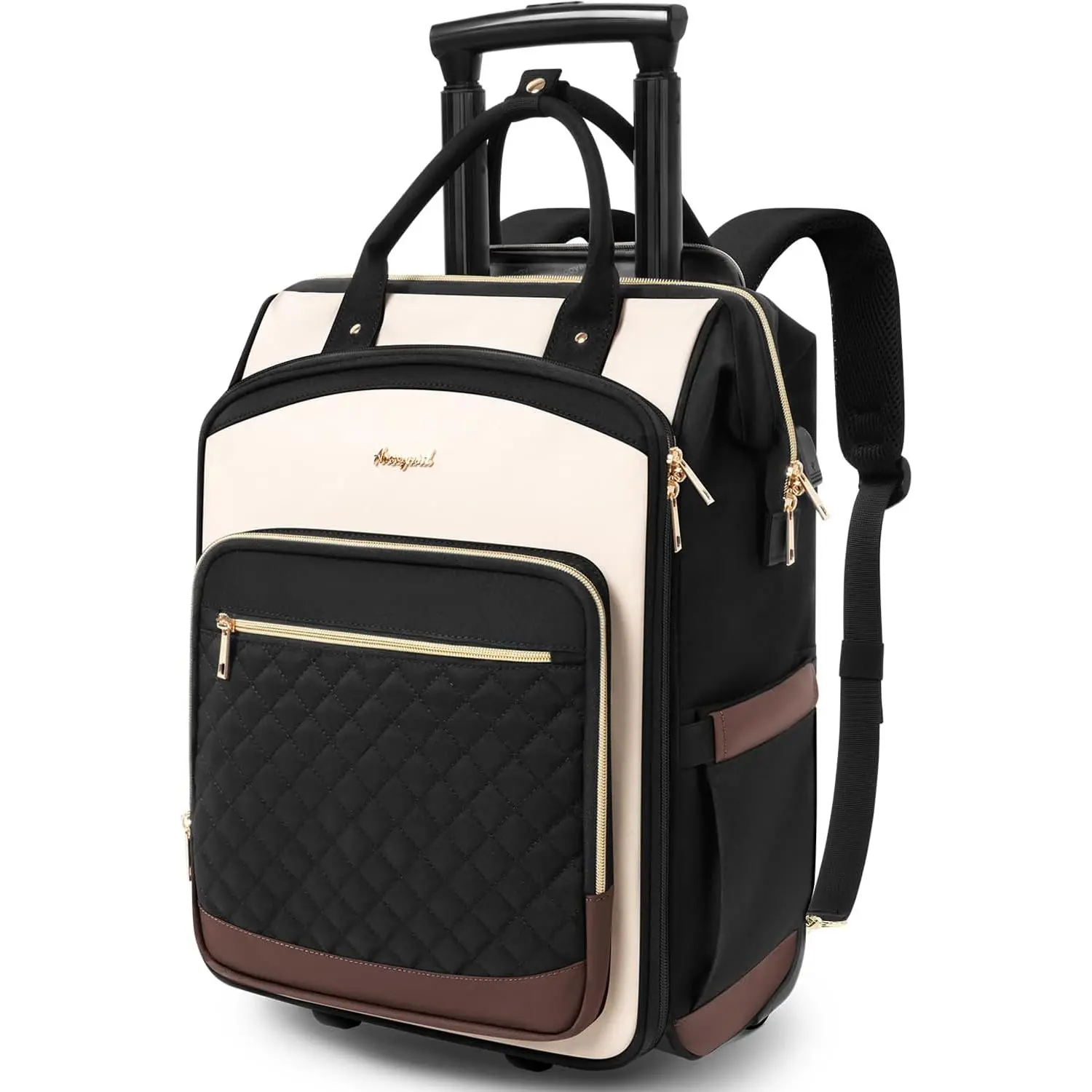17 laptop rolling backpack Two In One With Wheels And Backpack Convertible Design For Travel And Work Fits Inch Water Resistant Carry On Luggage With so you dont have to worry about dragging while rolling. 17