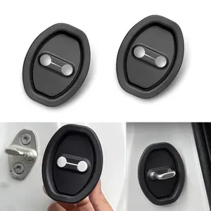 4 Piece Car Door Lock Silicone Covers, Silent Vehicle Pad Stable External Accessories, Noise Reduction Protection Silicone Guard